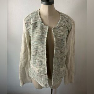 DREW Sweatshirt Jacket Open Cardigan Metallic Sz L